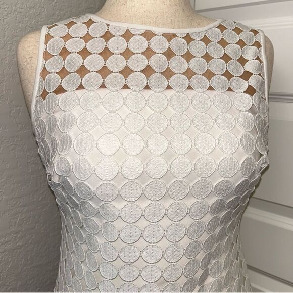 LAUREN Ralph Lauren Geometric Polka Dot Overlay Sleeveless Sheath Dress - Picture 2 of 11